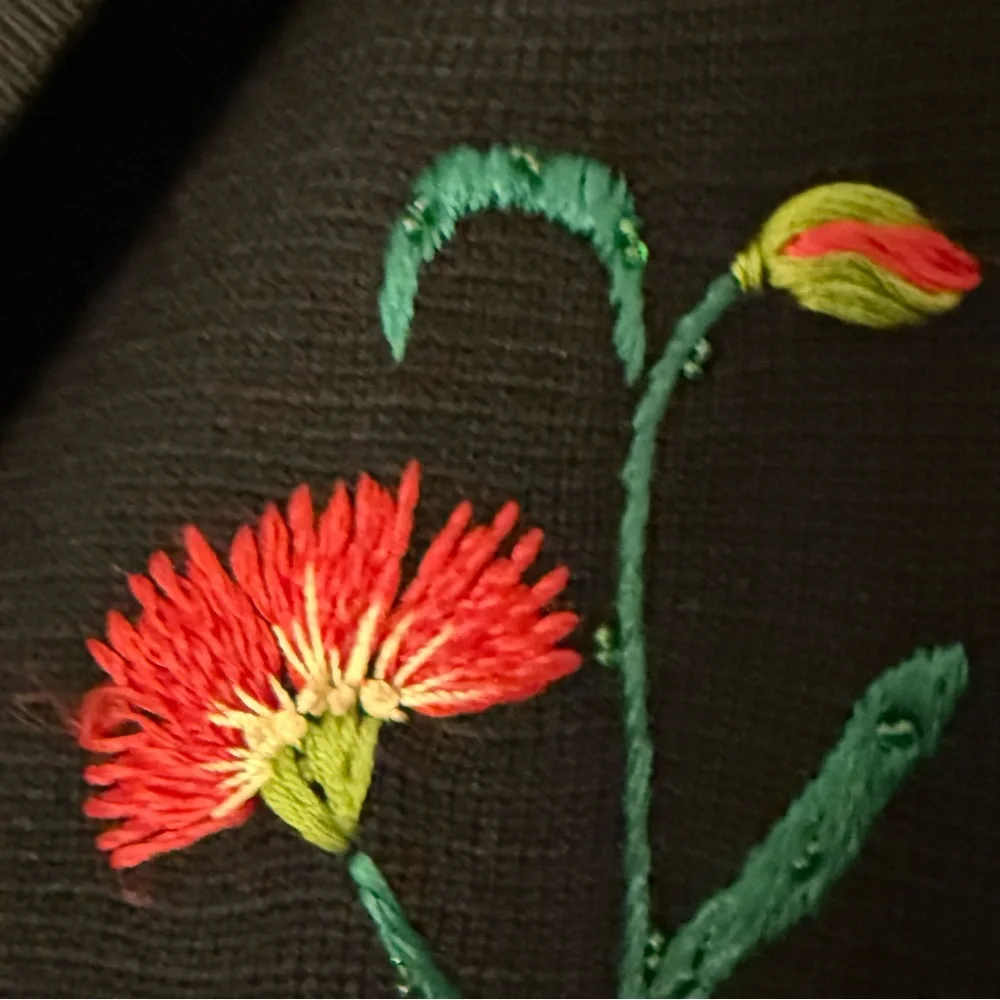 🌹 Alberto Imports Vintage Italian Embroidered Beaded Sweater | Made in Italy - Picture 4 of 10